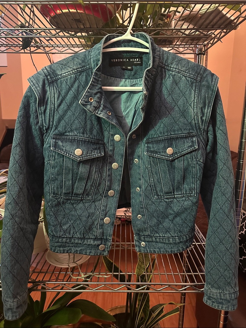 Veronica Beard Quilted Denim Jacket